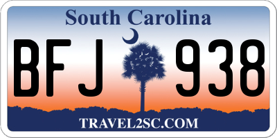 SC license plate BFJ938