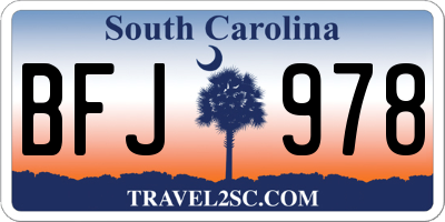 SC license plate BFJ978