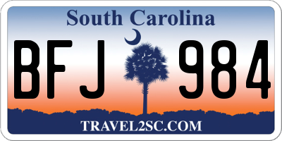 SC license plate BFJ984
