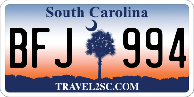 SC license plate BFJ994