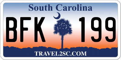 SC license plate BFK199