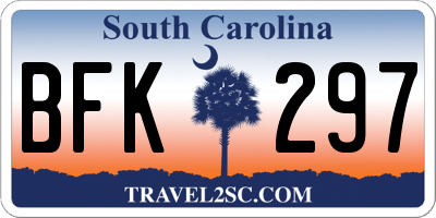 SC license plate BFK297