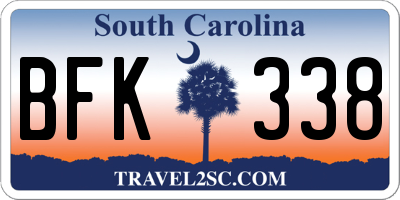 SC license plate BFK338