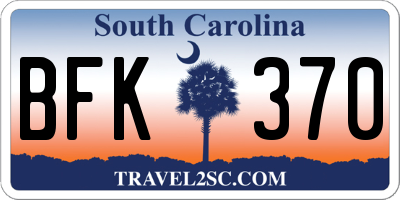 SC license plate BFK370