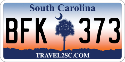 SC license plate BFK373