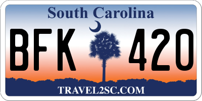SC license plate BFK420