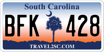 SC license plate BFK428