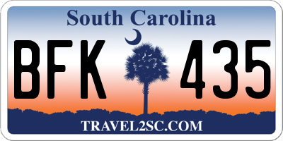 SC license plate BFK435