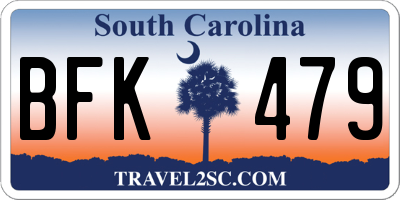 SC license plate BFK479