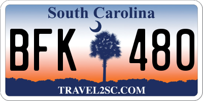 SC license plate BFK480