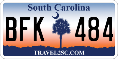 SC license plate BFK484