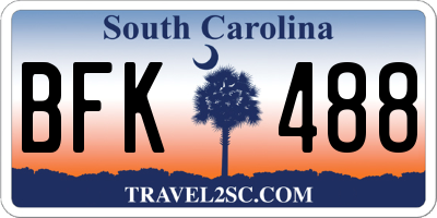 SC license plate BFK488