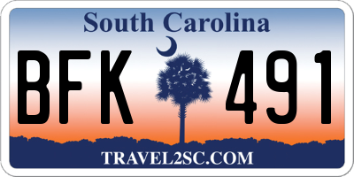 SC license plate BFK491