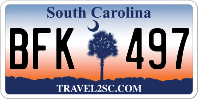 SC license plate BFK497