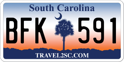 SC license plate BFK591