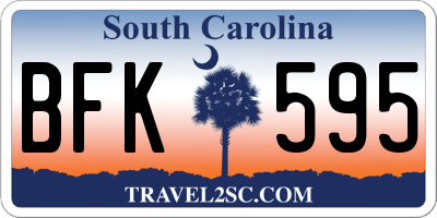 SC license plate BFK595