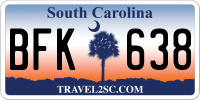SC license plate BFK638