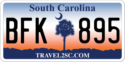 SC license plate BFK895