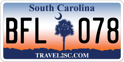 SC license plate BFL078