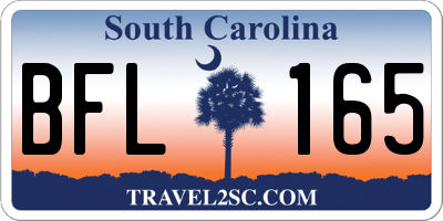 SC license plate BFL165
