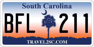 SC license plate BFL211