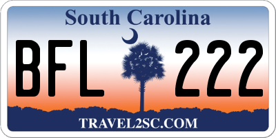 SC license plate BFL222
