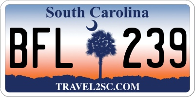 SC license plate BFL239