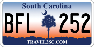 SC license plate BFL252
