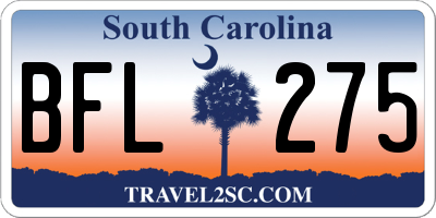 SC license plate BFL275