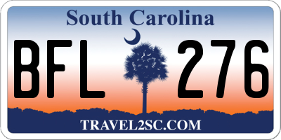 SC license plate BFL276