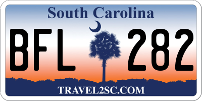 SC license plate BFL282
