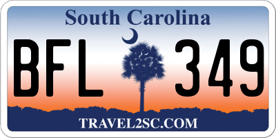 SC license plate BFL349
