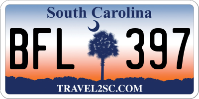 SC license plate BFL397