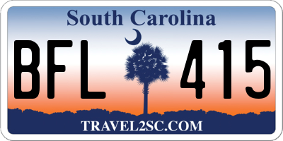 SC license plate BFL415