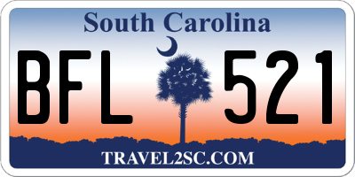 SC license plate BFL521