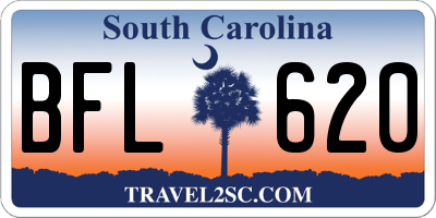 SC license plate BFL620