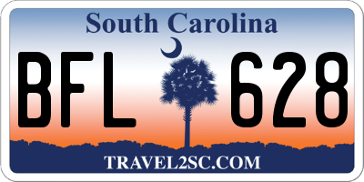 SC license plate BFL628