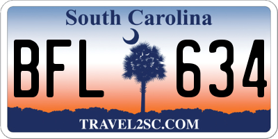 SC license plate BFL634