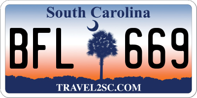 SC license plate BFL669