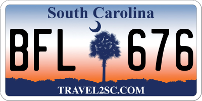 SC license plate BFL676