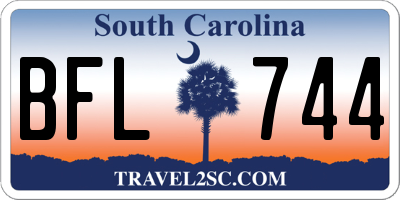 SC license plate BFL744