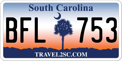 SC license plate BFL753