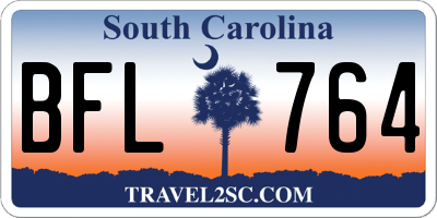SC license plate BFL764