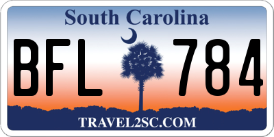 SC license plate BFL784
