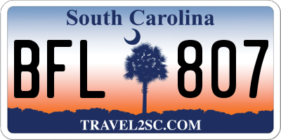SC license plate BFL807