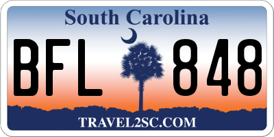 SC license plate BFL848