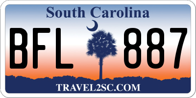SC license plate BFL887