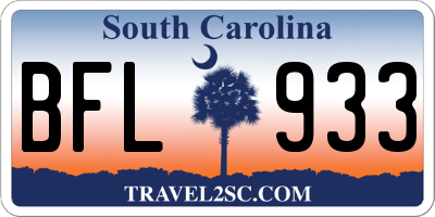 SC license plate BFL933