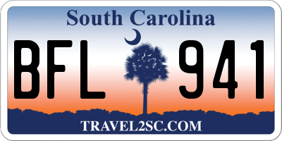 SC license plate BFL941