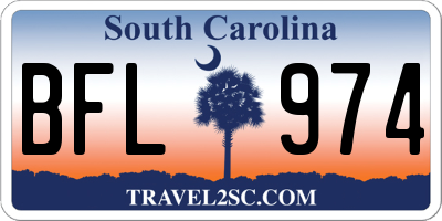 SC license plate BFL974